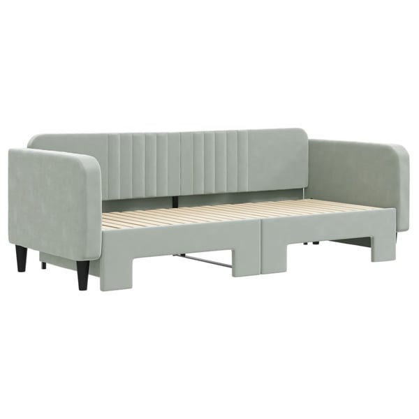 vidaXL daybed med udtræk 90x200 cm velour lysegrå