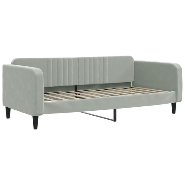 vidaXL daybed med udtræk 90x200 cm velour lysegrå