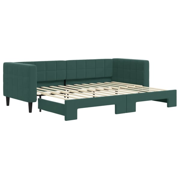 vidaXL daybed med udtræk 80x200 cm velour mørkegrøn