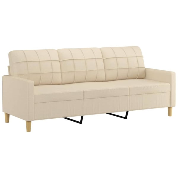 vidaXL 3-sitssoffa gräddvit 180 cm tyg