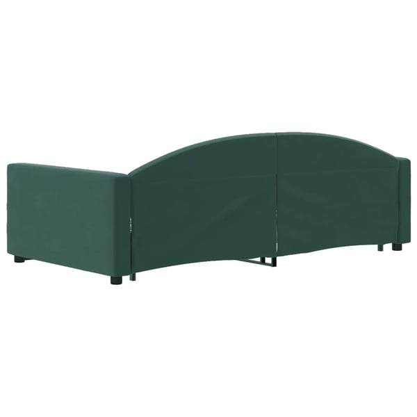 vidaXL daybed med udtræk og skuffer 100x200 cm velour mørkegrøn