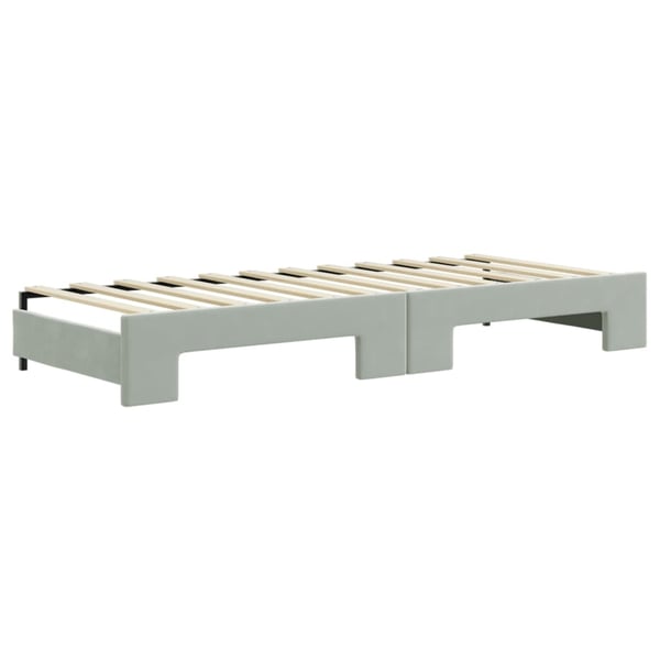 vidaXL daybed med udtræk og madras 80x200 cm velour lysegrå