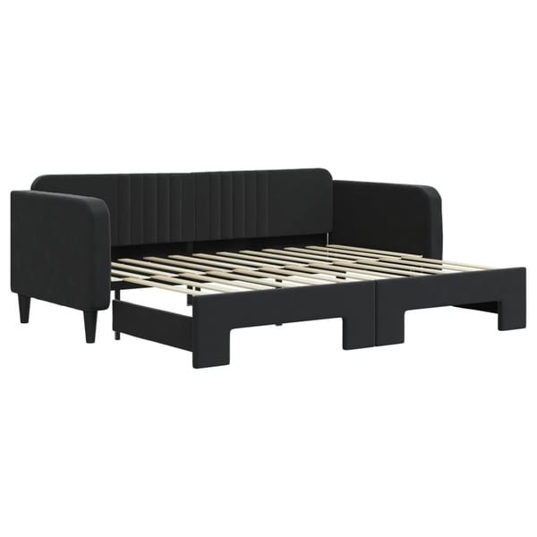 vidaXL daybed med udtræk 90x200 cm velour sort