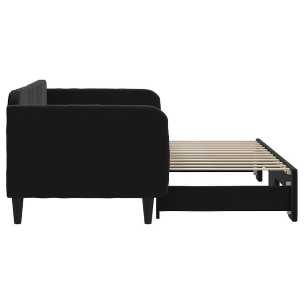 vidaXL daybed med udtræk 90x200 cm velour sort