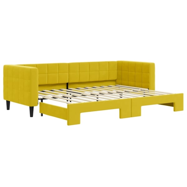 vidaXL daybed med udtræk 80x200 cm velour gul