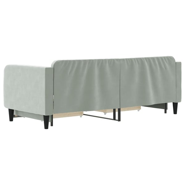 vidaXL daybed med udtræk og skuffer 80x200 cm velour lysegrå