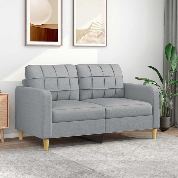 vidaXL 2-personers sofa 140 cm stof lysegrå