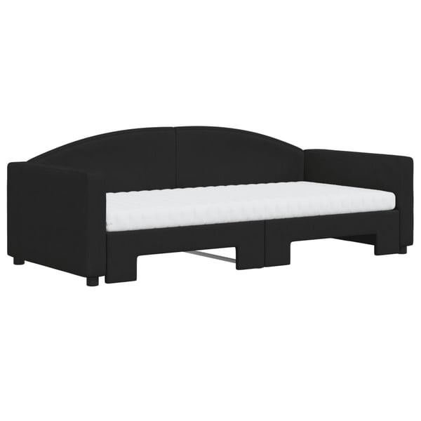 vidaXL daybed med udtræk og madras 90x190 cm stof sort