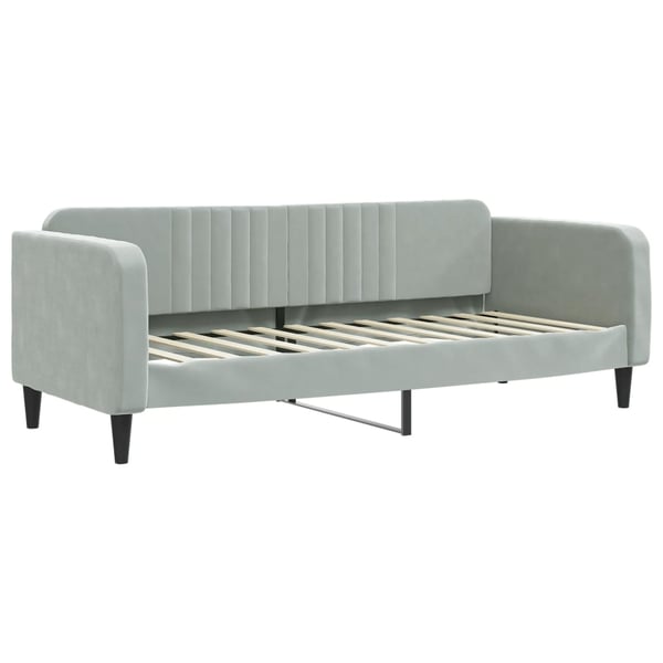 vidaXL daybed med udtræk og skuffer 80x200 cm velour lysegrå