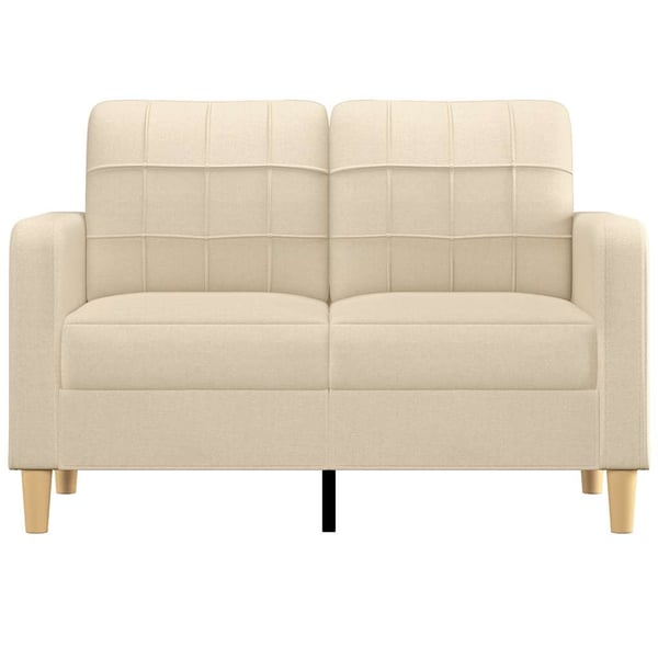 vidaXL 2-sitssoffa gräddvit 120 cm tyg
