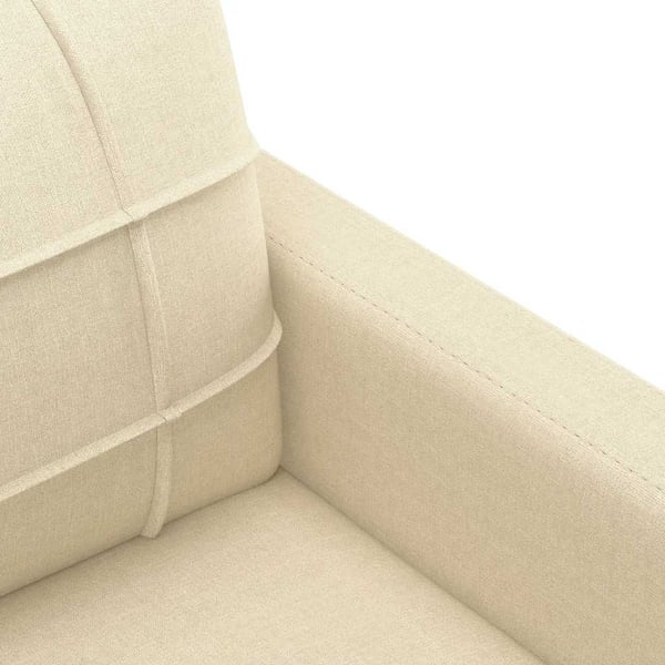 vidaXL 2-sitssoffa gräddvit 120 cm tyg