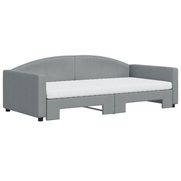vidaXL daybed med udtræk og madras 100x200 cm stof lysegrå