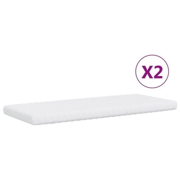 vidaXL Dagbädd utdragbar med madrasser gräddvit 90x200 cm tyg