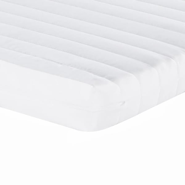 vidaXL Dagbädd utdragbar med madrasser gräddvit 90x200 cm tyg