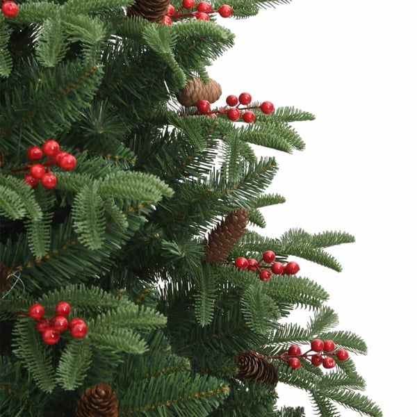 vidaXL Tekojoulukuusi saranoilla, kävyillä ja marjoilla 210 cm