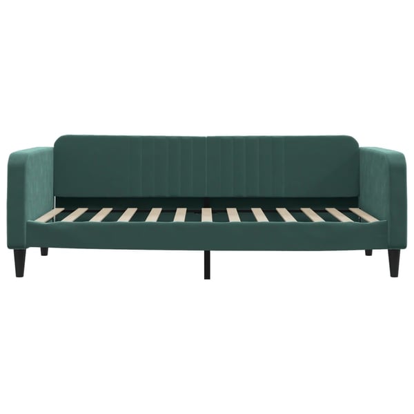 vidaXL daybed med udtræk og skuffer 90x200 cm velour mørkegrøn