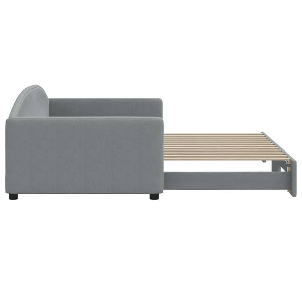 vidaXL daybed med udtræk 100x200 cm stof lysegrå
