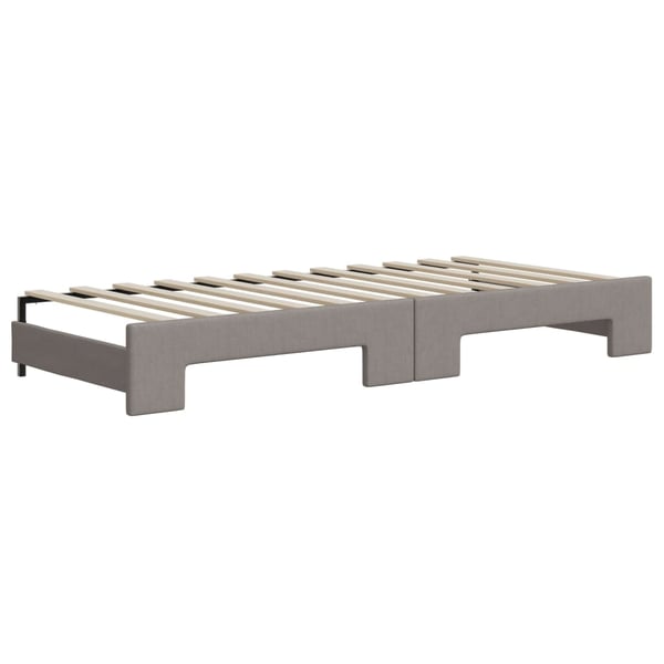 vidaXL daybed med udtræk og madras 90x200 cm stof gråbrun