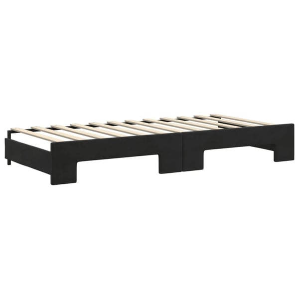 vidaXL daybed med udtræk og madras 90x200 cm velour sort