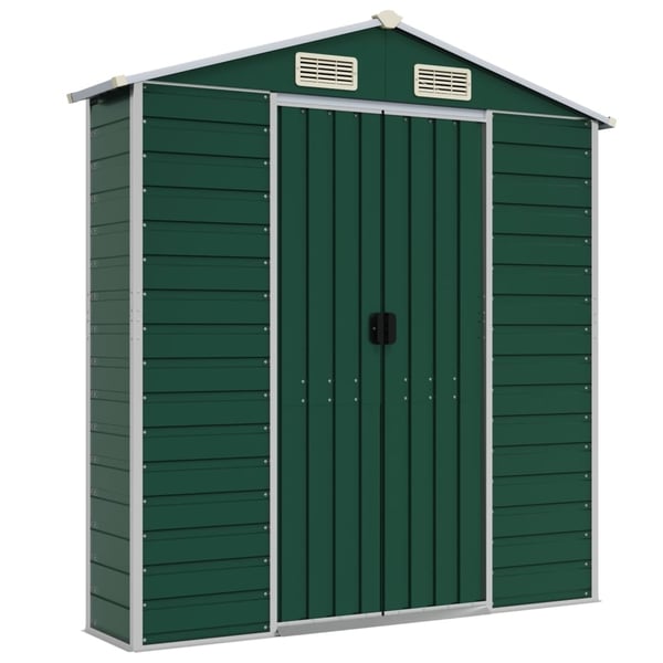 vidaXL haveskur 191x895x198 cm galvaniseret stål grøn