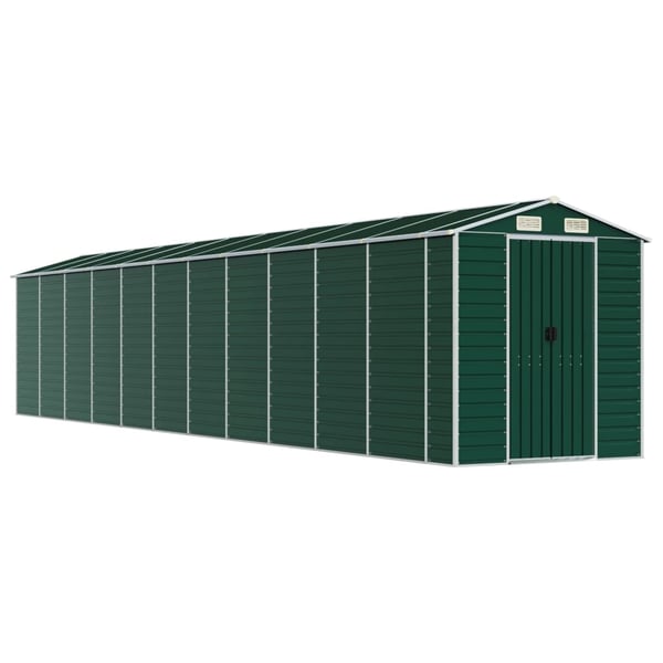 vidaXL haveskur 191x980x198 cm galvaniseret stål grøn