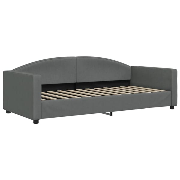 vidaXL daybed med udtræk og skuffer 90x200 cm stof mørkegrå