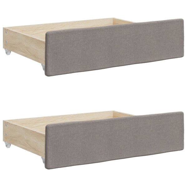 vidaXL daybed med udtræk og skuffer 90x200 cm stof gråbrun
