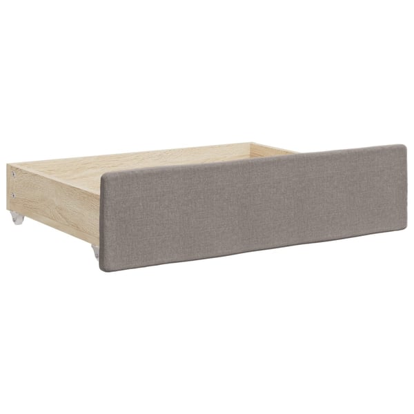 vidaXL daybed med udtræk og skuffer 90x200 cm stof gråbrun