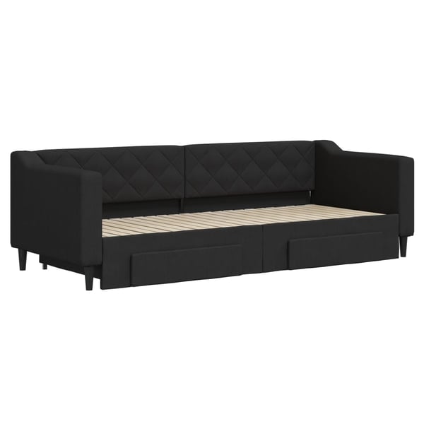vidaXL daybed med udtræk og skuffer 80x200 cm stof sort