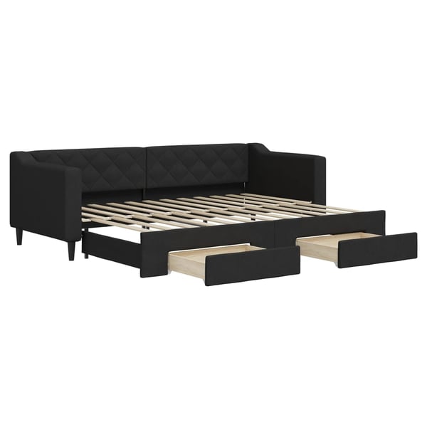 vidaXL daybed med udtræk og skuffer 80x200 cm stof sort