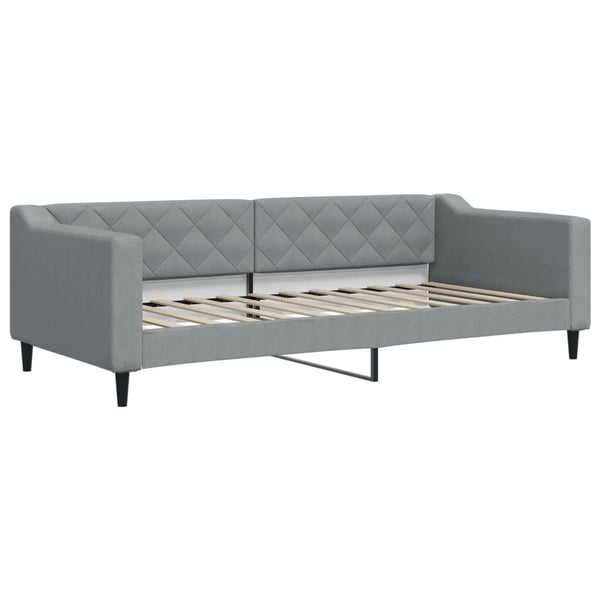 vidaXL daybed med udtræk og madras 90x200 cm stof lysegrå