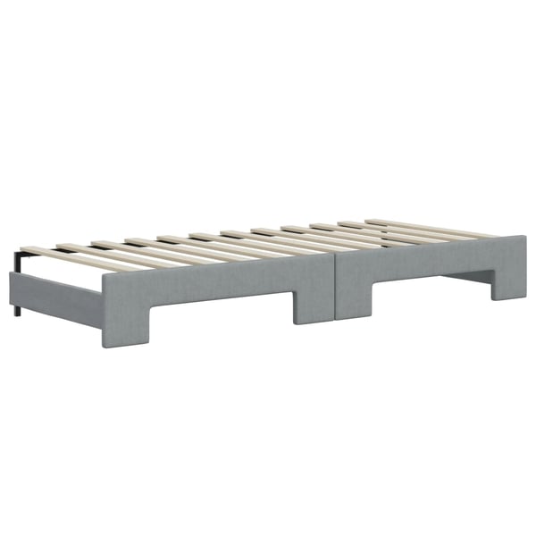 vidaXL daybed med udtræk og skuffer 90x200 cm stof lysegrå