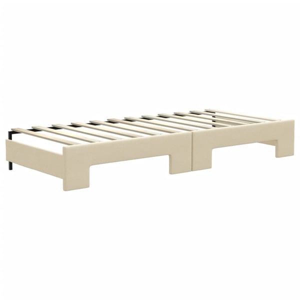 vidaXL Dagbädd utdragbar gräddvit 80x200 cm tyg