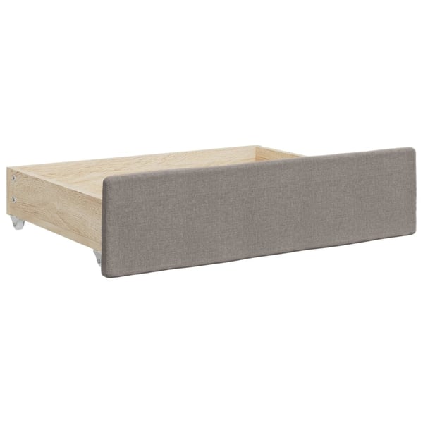 vidaXL daybed med udtræk og skuffer 100x200 cm stof gråbrun