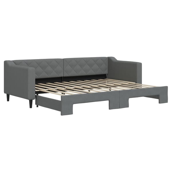 vidaXL Dagbädd utdragbar mörkgrå 80x200 cm tyg