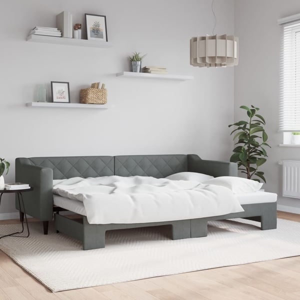 vidaXL daybed med udtræk 80x200 cm stof mørkegrå