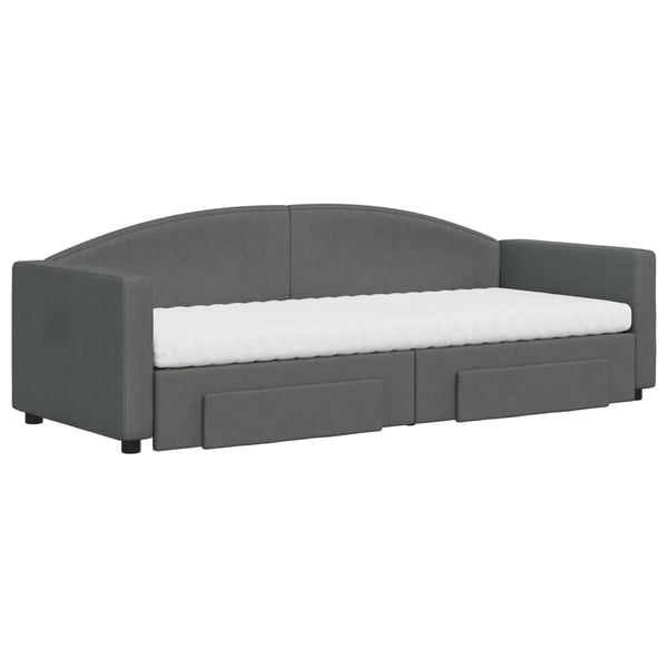 vidaXL daybed med udtræk og skuffer 80x200 cm stof mørkegrå