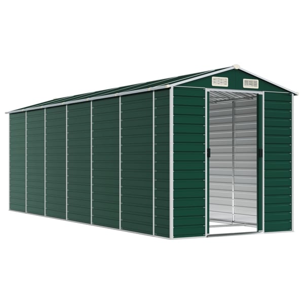 vidaXL haveskur 191x555x198 cm galvaniseret stål grøn
