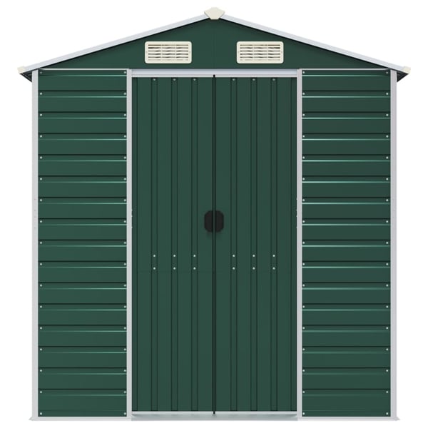 vidaXL haveskur 191x555x198 cm galvaniseret stål grøn