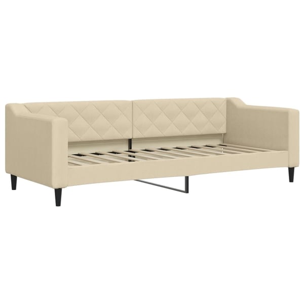 vidaXL daybed med udtræk og madras 80x200 cm stof cremefarvet