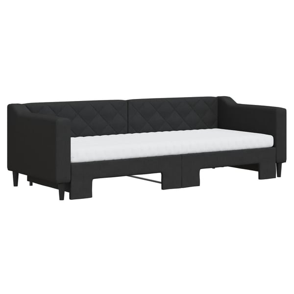 vidaXL daybed med udtræk og madras 80x200 cm stof sort