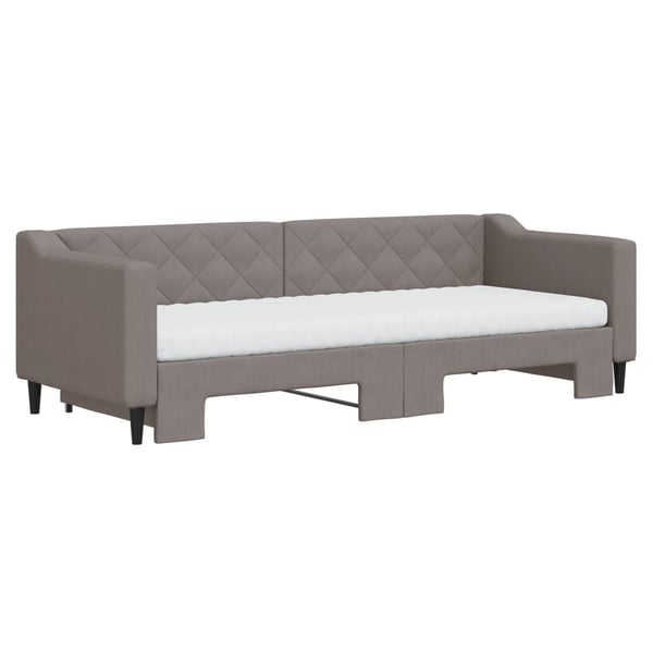 vidaXL Dagbädd med madrasser utdragbar taupe 80x200 cm tyg