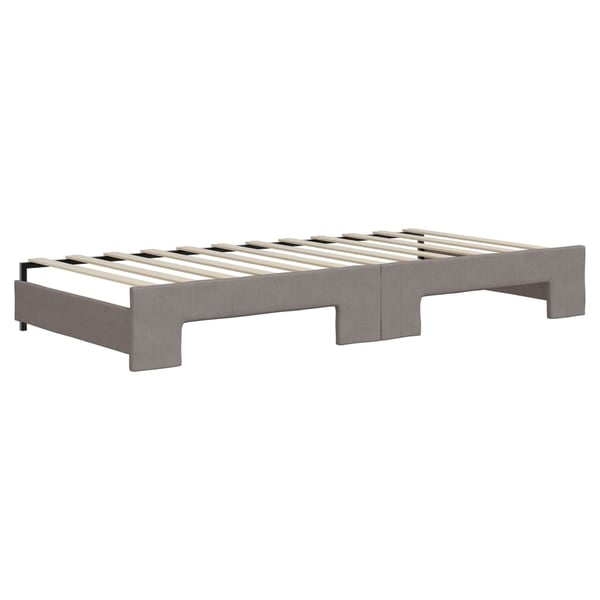vidaXL daybed med udtræk og madras 90x200 cm stof gråbrun
