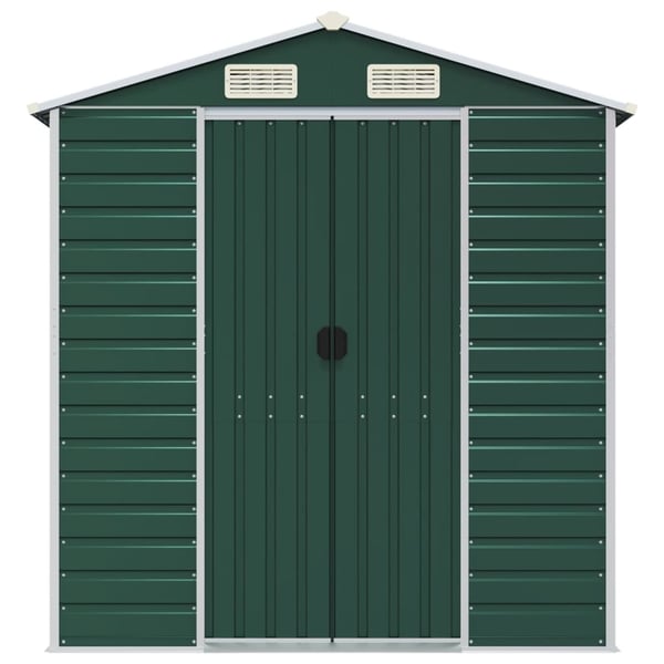 vidaXL haveskur 191x470x198 cm galvaniseret stål grøn