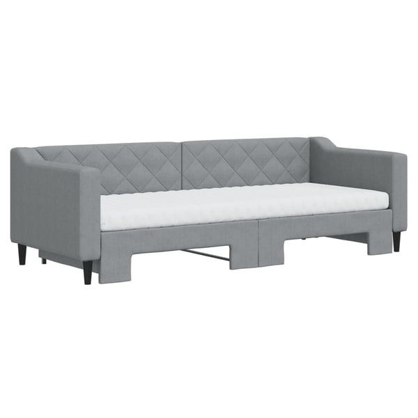 vidaXL daybed med udtræk og madras 80x200 cm stof lysegrå