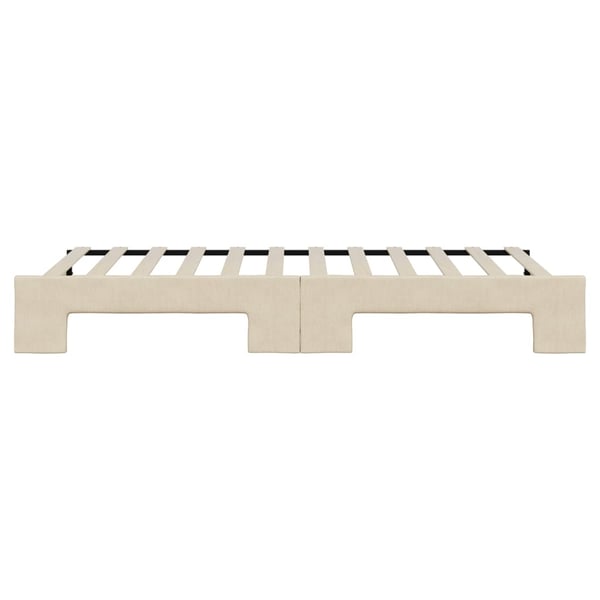 vidaXL Dagbädd utdragbar gräddvit 90x200 cm tyg