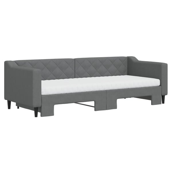 vidaXL daybed med udtræk og madras 80x200 cm stof mørkegrå