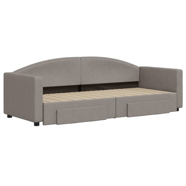 vidaXL daybed med udtræk og skuffer 80x200 cm stof gråbrun