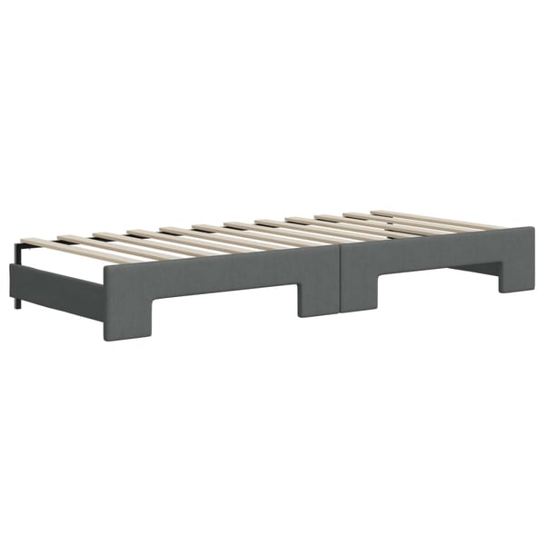 vidaXL daybed med udtræk og skuffer 100x200 cm stof mørkegrå