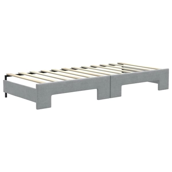 vidaXL daybed med udtræk og skuffer 80x200 cm stof lysegrå
